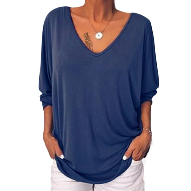 Morannie Women Shirt Long Sleeve Gradient Contrast Color Hoodie Sweatshirt Pullover Plus Size Tops Loose Blouses Jumper Light Blue